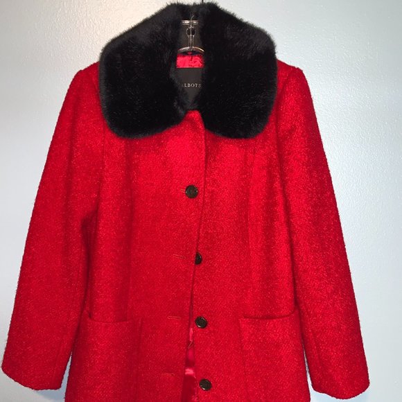 Talbots Winter Coat with Removable Faux-Fur Collar - Picture 1 of 6
